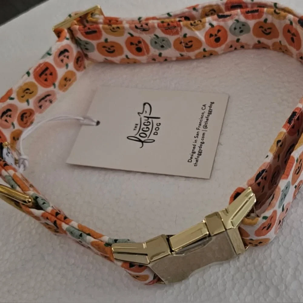 The Foggy Dog Pumpkins Dog Collar (L)